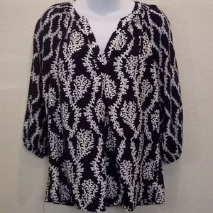 Crown & Ivy Printed Vines Blouse